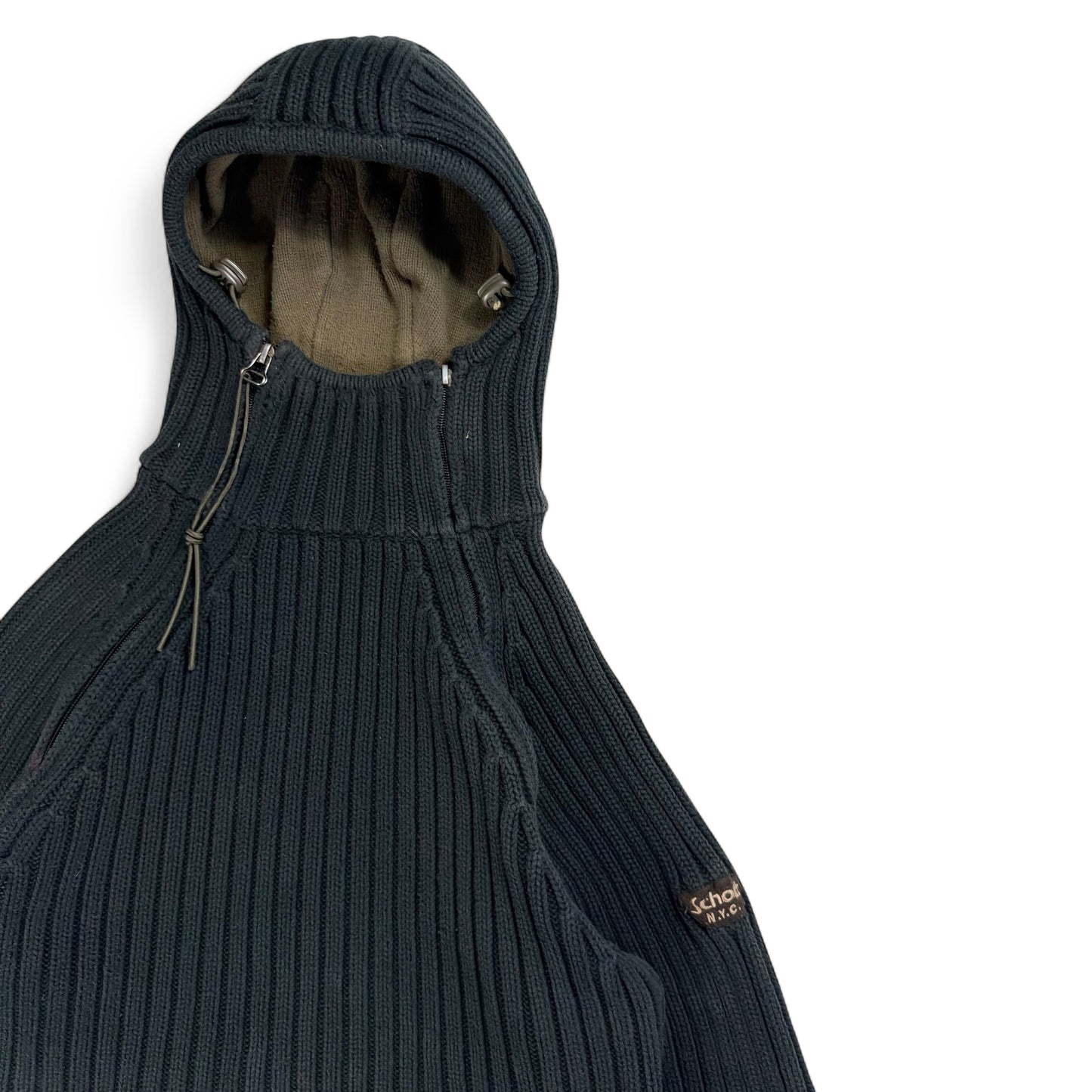 00s Schott Knit Pullover Hoodie